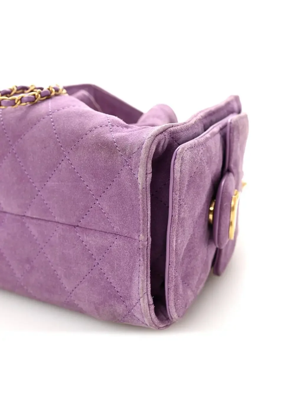 Suede Quilted Mini Chanel 25 Handbag #338420C75B